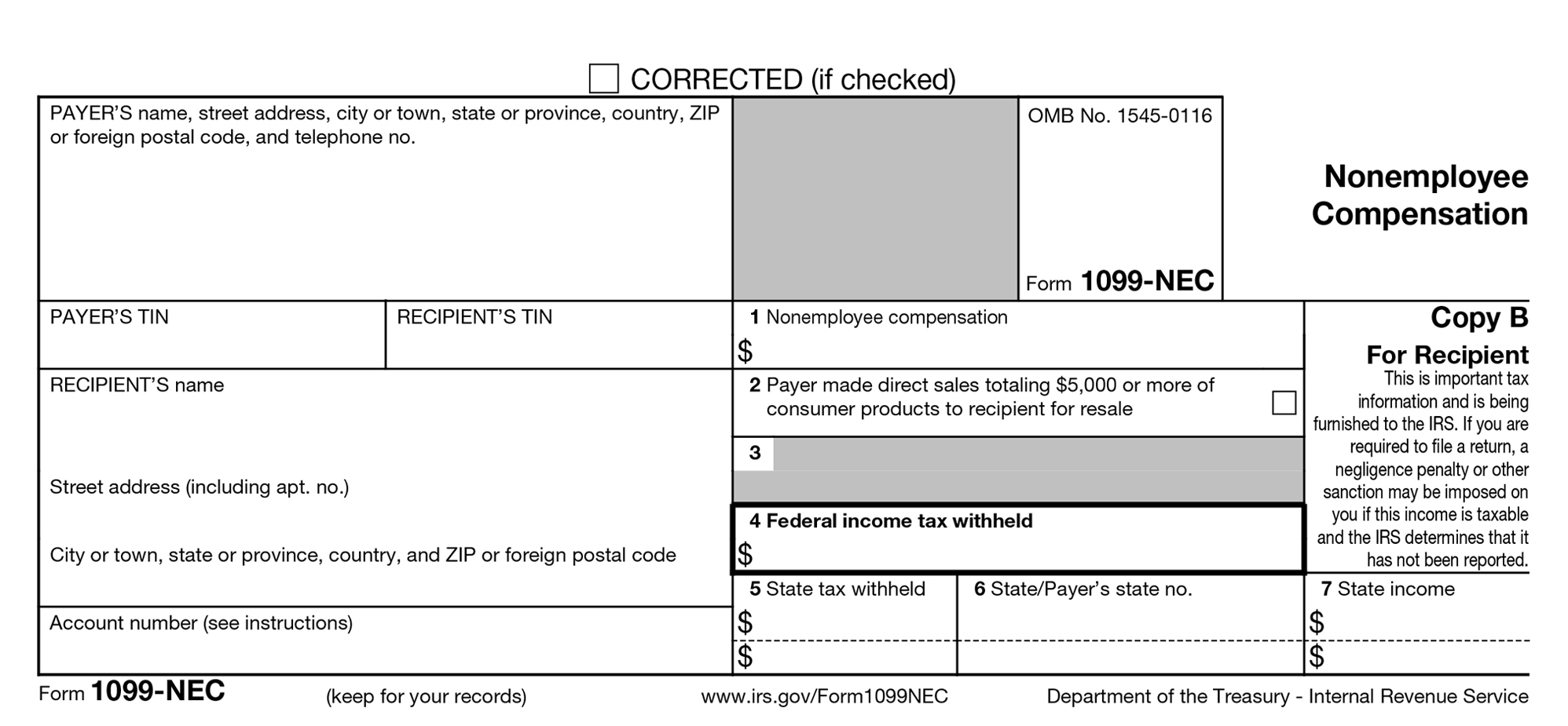 Free Printable 1099 Nec Form 2022 Printable Word Searches